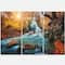 Designart - Fast Flowing Fall River in Forest - Landscape Photography Canvas Print